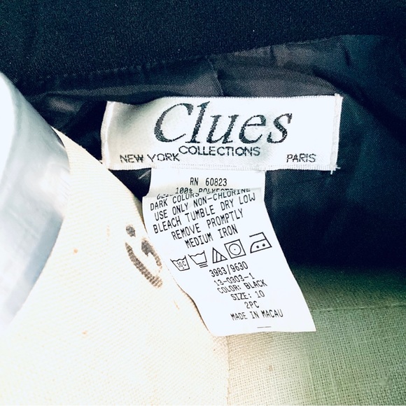 Black Clues New York Polyester Blazer Size 10 - Picture 3 of 3